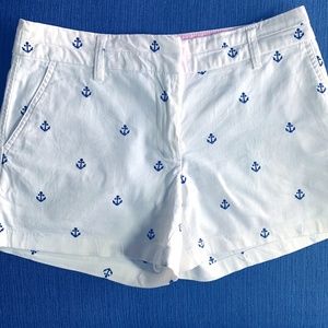🏝British Khaki White Shorts with Navy Anchors